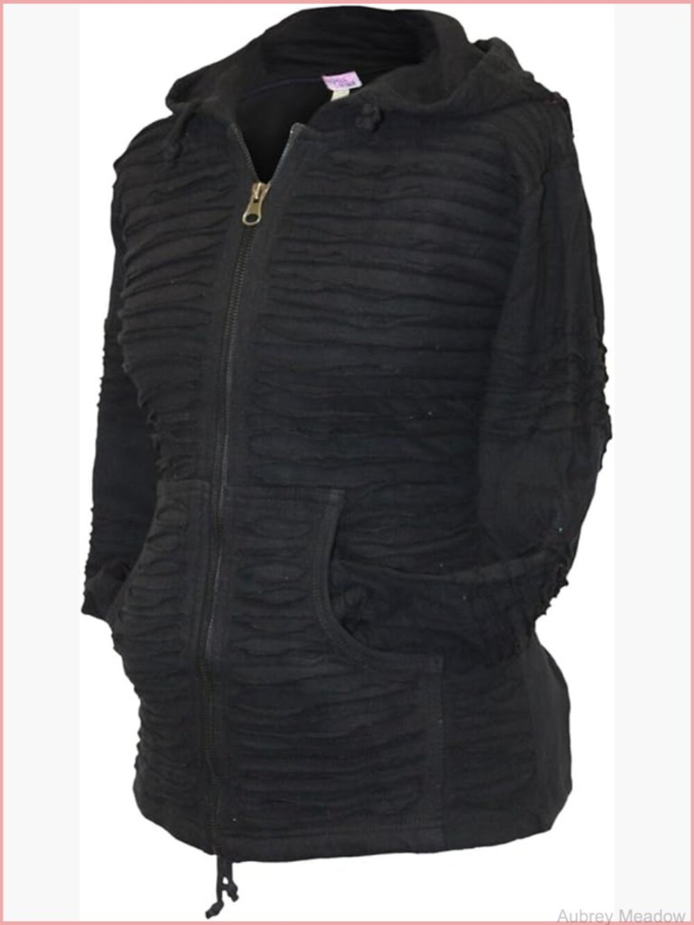 Slashed Razor Cut Hoodie With Zipper And Pockets
